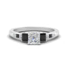 Load image into Gallery viewer, princess-cut-channel-three-stone-diamond-engagement-ring-with-black-diamond-in-white-gold-FDENS205PRRGBLACK-NL-WG.jpg