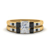 Load image into Gallery viewer, princess-cut-channel-three-stone-diamond-engagement-ring-with-black-diamond-in-yellow-gold-FDENS205PRGBLACK-NL-YG.jpg
