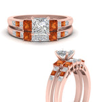 Load image into Gallery viewer, princess-cut-channel-three-stone-diamond-engagement-ring-with-orange-sapphire-in-rose-gold-FDENS205PRGSAOR-NL-RG.jpg
