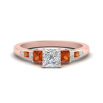 Load image into Gallery viewer, princess-cut-channel-three-stone-diamond-engagement-ring-with-orange-sapphire-in-rose-gold-FDENS205PRRGSAOR-NL-RG.jpg
