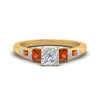 Load image into Gallery viewer, princess-cut-channel-three-stone-diamond-engagement-ring-with-orange-sapphire-in-yellow-gold-FDENS205PRRGSAOR-NL-YG.jpg