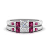 Load image into Gallery viewer, princess-cut-channel-three-stone-diamond-engagement-ring-with-pink-sapphire-in-white-gold-FDENS205PRGSADRPI-NL-WG.jpg
