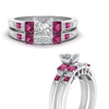 Load image into Gallery viewer, princess-cut-channel-three-stone-diamond-engagement-ring-with-pink-sapphire-in-white-gold-FDENS205PRGSADRPI-NL-WG.jpg