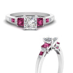 Load image into Gallery viewer, princess-cut-channel-three-stone-diamond-engagement-ring-with-pink-sapphire-in-white-gold-FDENS205PRRGSADRPI-NL-WG.jpg
