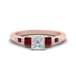 Load image into Gallery viewer, princess-cut-channel-three-stone-diamond-engagement-ring-with-ruby-in-rose-gold-FDENS205PRRGRUDR-NL-RG.jpg
