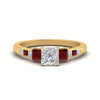 Load image into Gallery viewer, princess-cut-channel-three-stone-diamond-engagement-ring-with-ruby-in-yellow-gold-FDENS205PRRGRUDR-NL-YG.jpg