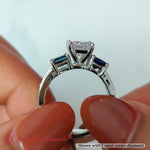 Load image into Gallery viewer, princess-cut-channel-three-stone-diamond-engagement-ring-with-sapphire-in-white-gold-FDENS205-2.jpg
