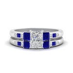 Load image into Gallery viewer, princess-cut-channel-three-stone-diamond-engagement-ring-with-sapphire-in-white-gold-FDENS205PRGSABL-NL-WG.jpg
