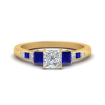 Load image into Gallery viewer, princess-cut-channel-three-stone-diamond-engagement-ring-with-sapphire-in-yellow-gold-FDENS205PRRGSABL-NL-YG.jpg
