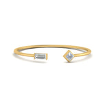 Load image into Gallery viewer, Princess Cut And Baguette Stacking Thin Ring
