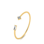 Load image into Gallery viewer, Princess Cut And Baguette Stacking Thin Ring
