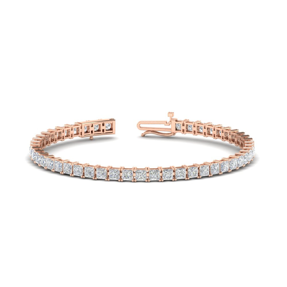 Princess Cut Basket Tennis 9 Ct Bracelet