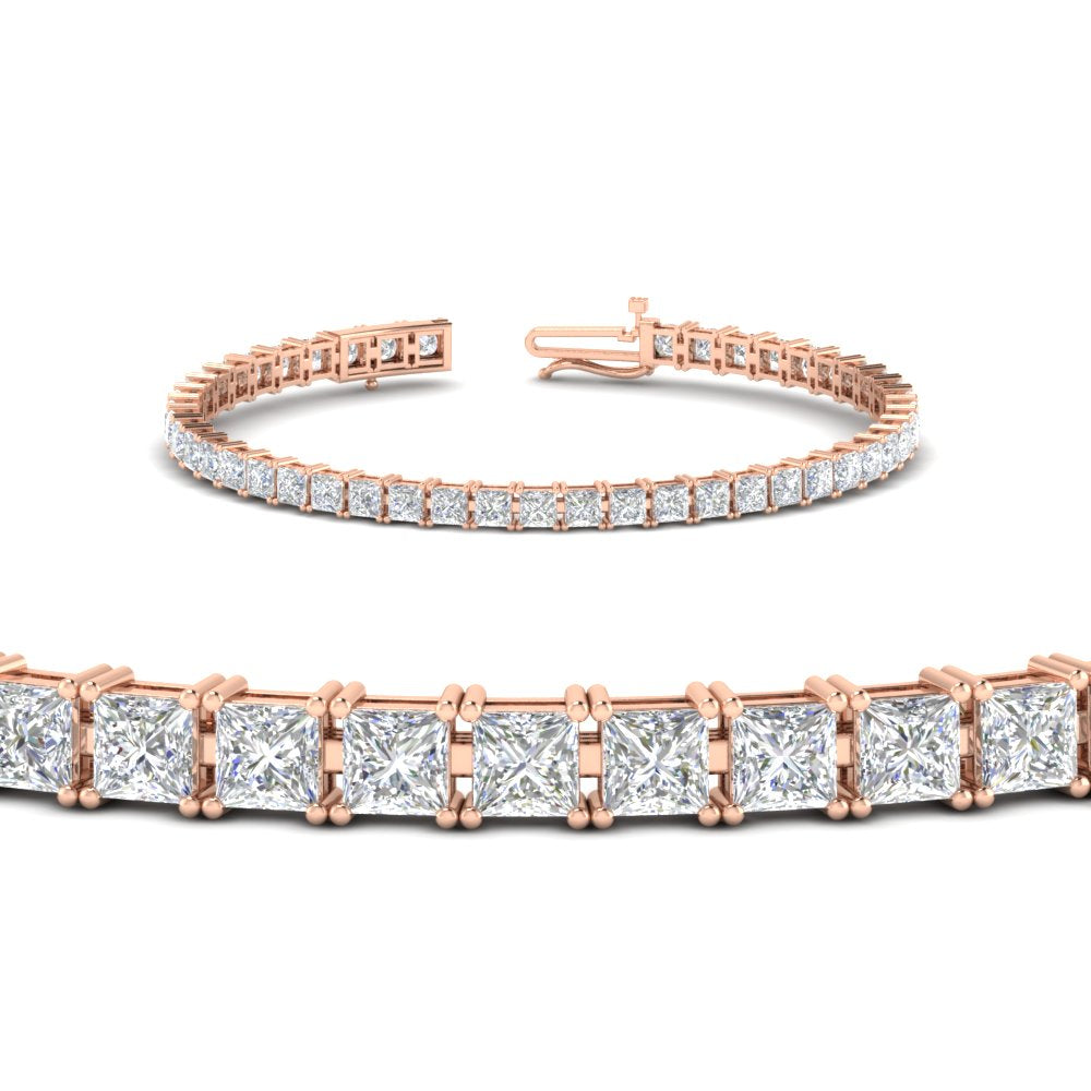 Princess Cut Basket Tennis 9 Ct Bracelet