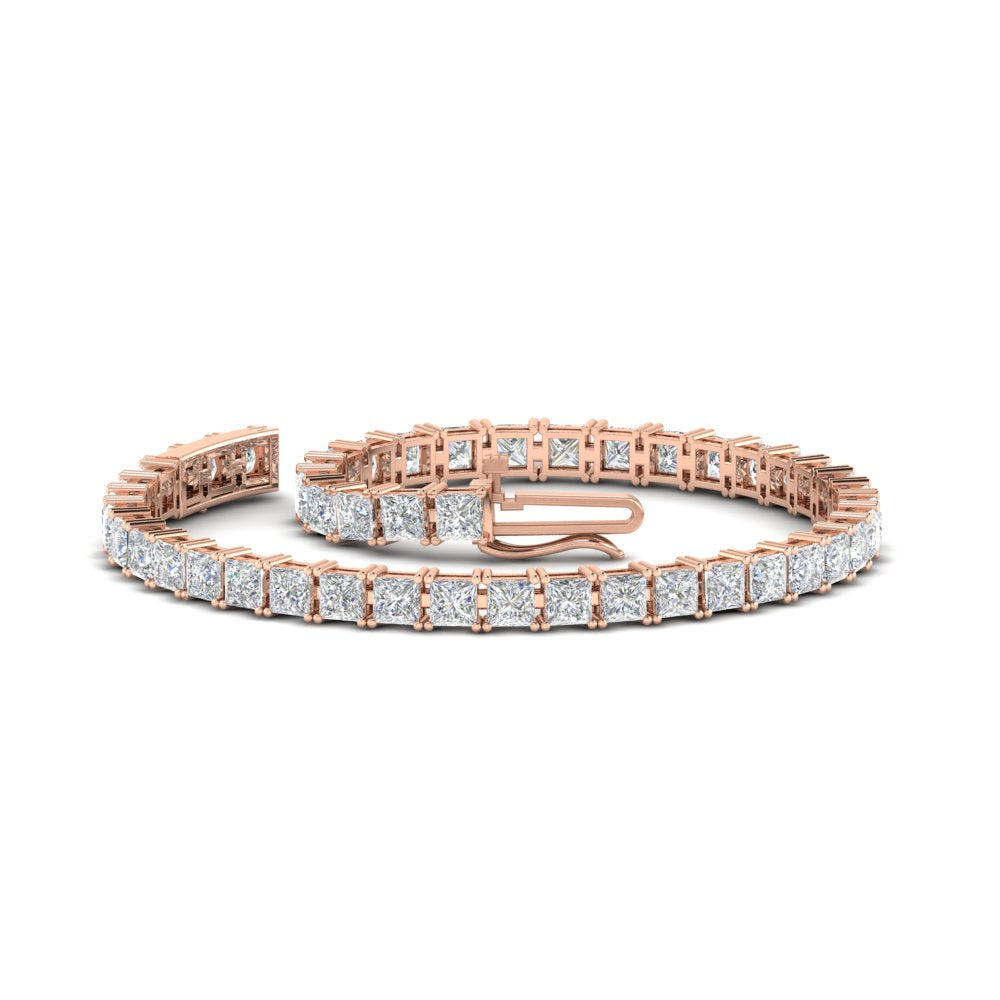 Princess Cut Basket Tennis 9 Ct Bracelet