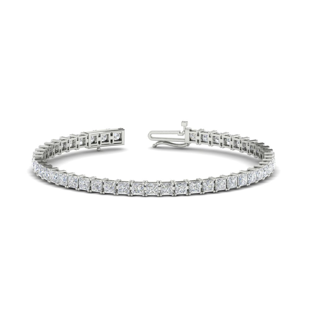Princess Cut Basket Tennis 9 Ct Bracelet