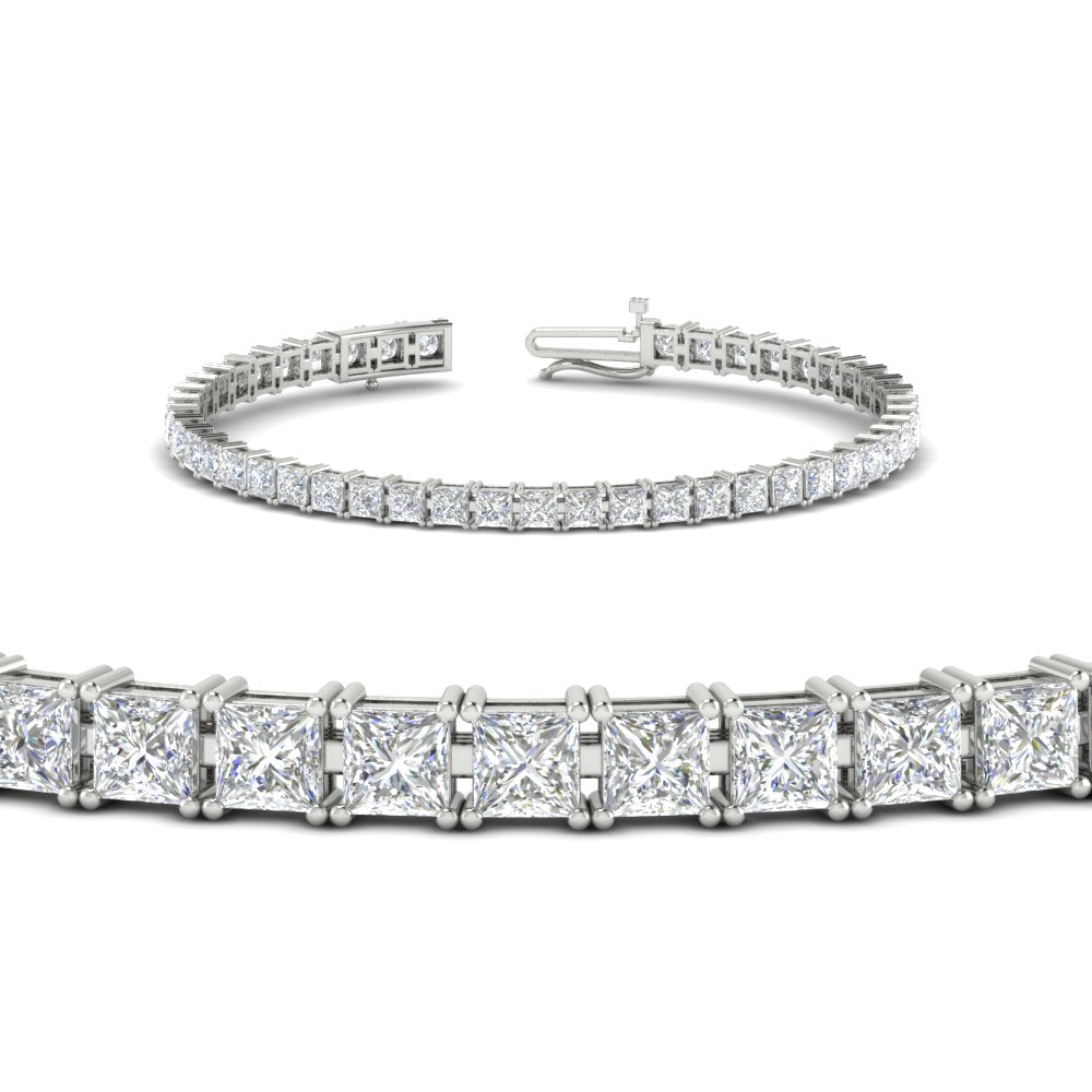 Princess Cut Basket Tennis 9 Ct Bracelet