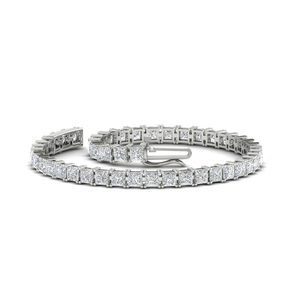 Princess Cut Basket Tennis 9 Ct Bracelet