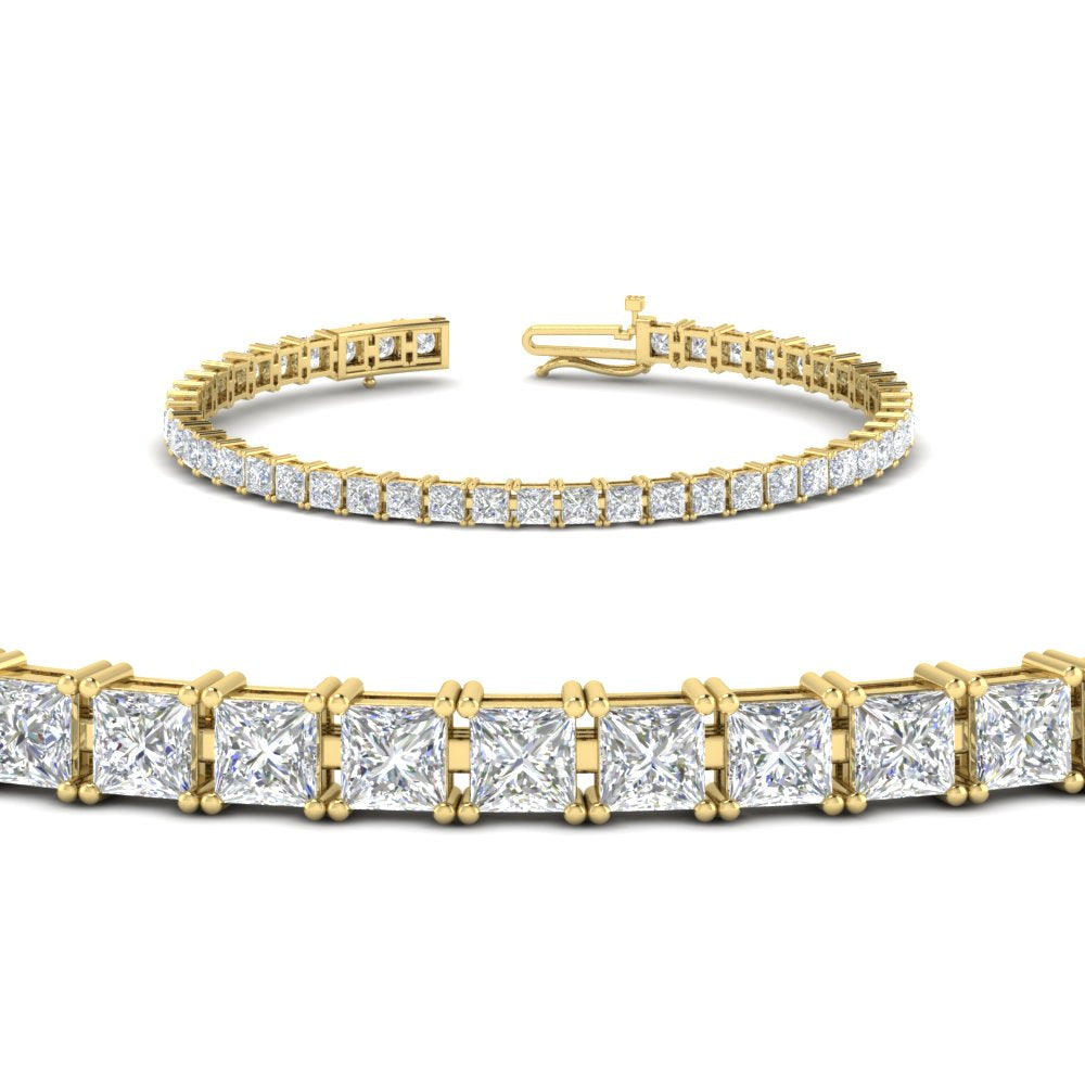 Princess Cut Basket Tennis 9 Ct Bracelet