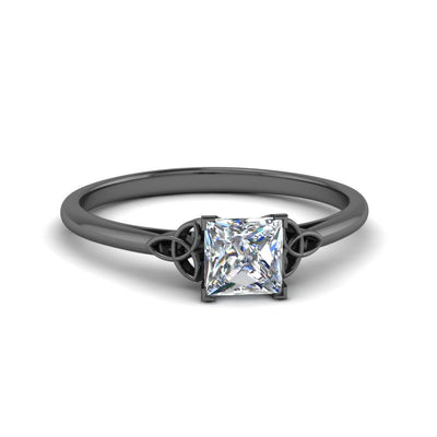 Princess Cut Celtic Solitaire Engagement Ring
