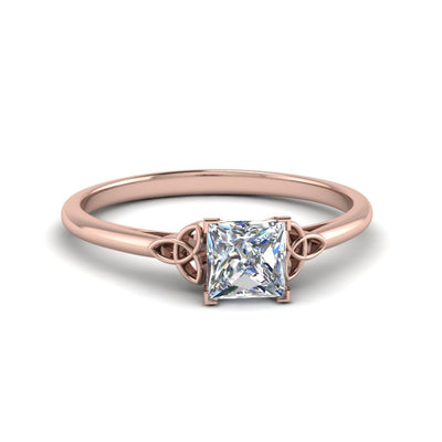 Princess Cut Celtic Solitaire Engagement Ring