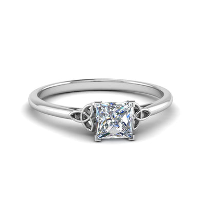 Princess Cut Celtic Solitaire Engagement Ring