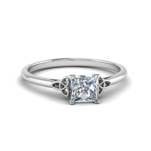 Princess Cut Celtic Solitaire Engagement Ring