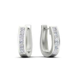 Channel Set Huggie Hoop Earring
