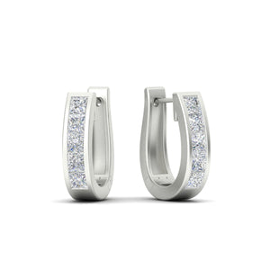 Channel Set Huggie Hoop Earring