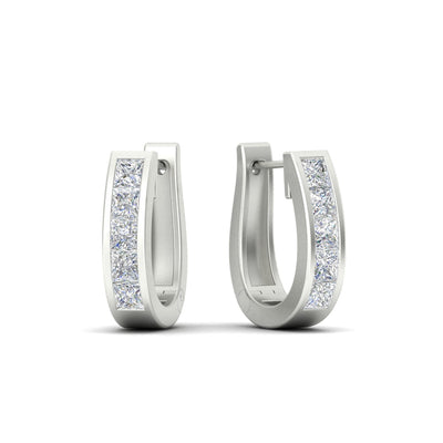 Channel Set Huggie Hoop Earring