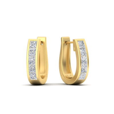 Channel Set Huggie Hoop Earring