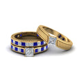 Thumbnail 33 - princess-cut-diamond-engraved-trio-matching-diamond-wedding-sets-with-blue-sapphire-in-14K-yellow-gold-FD8225TPRGSABL-NL-YG?v=1756184721