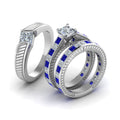 Thumbnail 46 - princess-cut-diamond-engraved-trio-matching-diamond-wedding-sets-with-blue-sapphire-in-950-Platinum-FD8225TPRGSABLANGLE2-NL-WG?v=1756184721