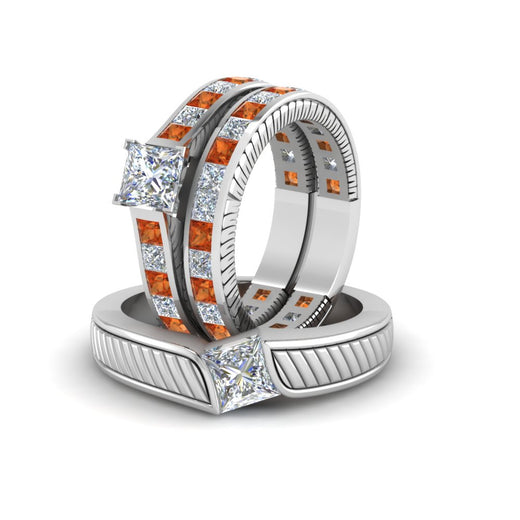 princess-cut-diamond-engraved-trio-matching-diamond-wedding-sets-with-orange-sapphire-in-950-Platinum-FD8225TPRGSAORANGLE5-NL-WG?v=1756184721