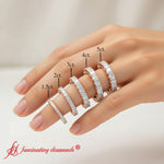 Load image into Gallery viewer, princess-cut-diamond-eternity-band-for-female-in-rose-gold-FD10203PRB-size-chart