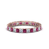Load image into Gallery viewer, princess-cut-diamond-eternity-ring-1.50-carat-with-pink-sapphire-in-rose-gold-FDEWB8675PR-1.50CTGSADRPI-NL-RG