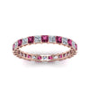 Load image into Gallery viewer, princess-cut-diamond-eternity-ring-1.50-carat-with-pink-sapphire-in-rose-gold-FDEWB8675PR-1.50CTGSADRPIANGLE5-NL-RG