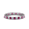 Load image into Gallery viewer, princess-cut-diamond-eternity-ring-1.50-carat-with-pink-sapphire-in-white-gold-FDEWB8675PR-1.50CTGSADRPI-NL-WG