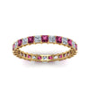 Load image into Gallery viewer, princess-cut-diamond-eternity-ring-1.50-carat-with-pink-sapphire-in-yellow-gold-FDEWB8675PR-1.50CTGSADRPIANGLE5-NL-YG
