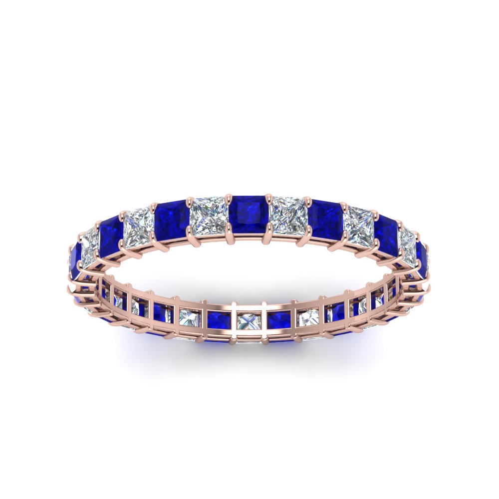 princess-cut-diamond-eternity-ring-1.50-carat-with-sapphire-in-rose-gold-FDEWB8675PR-1.50CTGSABLANGLE5-NL-RG