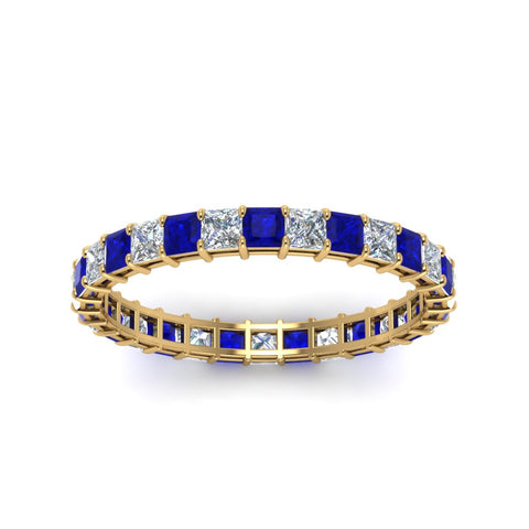 princess-cut-diamond-eternity-ring-1.50-carat-with-sapphire-in-yellow-gold-FDEWB8675PR-1.50CTGSABLANGLE5-NL-YG