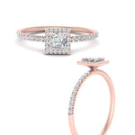 Load image into Gallery viewer, princess-cut-diamond-halo-petite-engagement-ring-in-rose-gold-FD8523PRRANGLE3-NL-RG