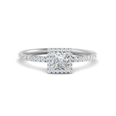 Halo Petite Princess Diamond Ring