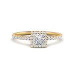 Load image into Gallery viewer, princess-cut-diamond-halo-petite-engagement-ring-in-yellow-gold-FD8523PRRANGLE3-NL-YG