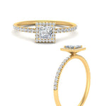 Load image into Gallery viewer, princess-cut-diamond-halo-petite-engagement-ring-in-yellow-gold-FD8523PRRANGLE3-NL-YG