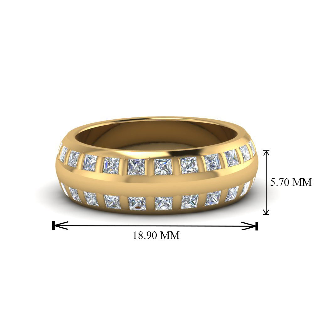 Double Row Diamond Eternity Mens Engagement Ring