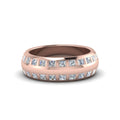 Thumbnail 13 - Double Row Diamond Eternity Mens Engagement Ring