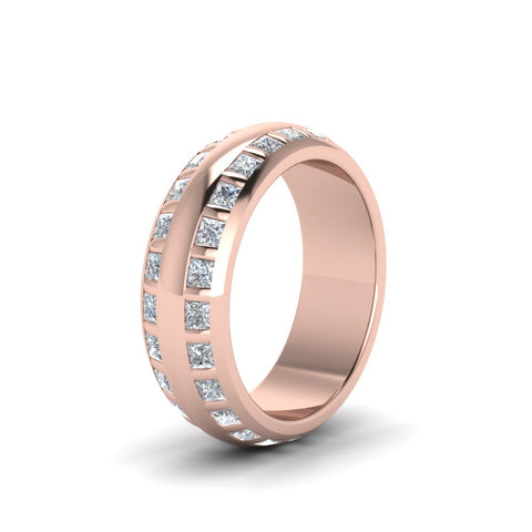 Double Row Diamond Eternity Mens Engagement Ring