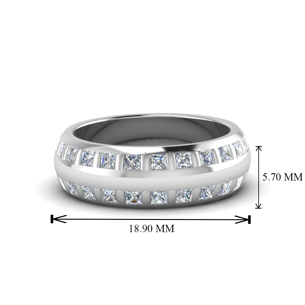 Double Row Diamond Eternity Mens Engagement Ring