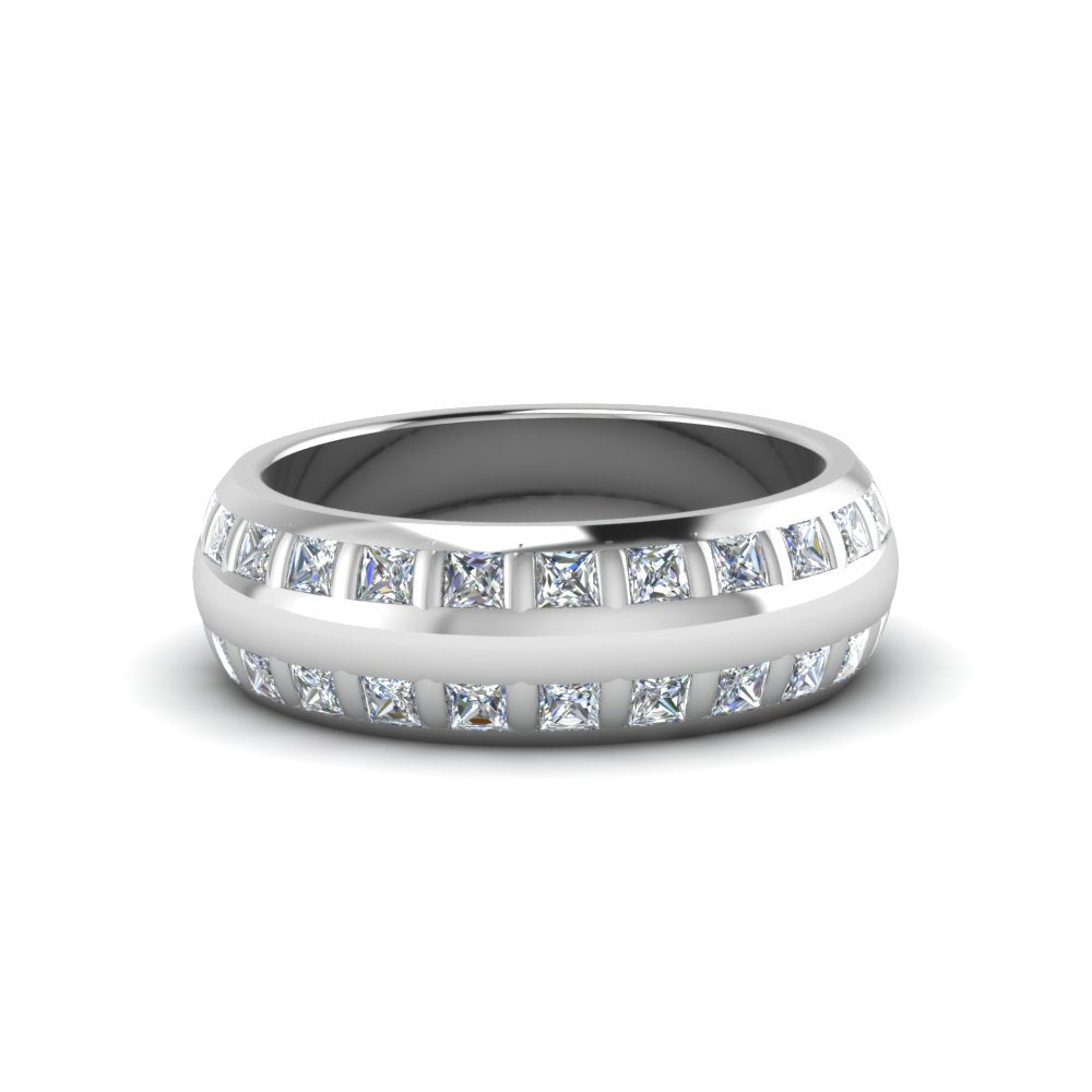 Double Row Diamond Eternity Mens Engagement Ring
