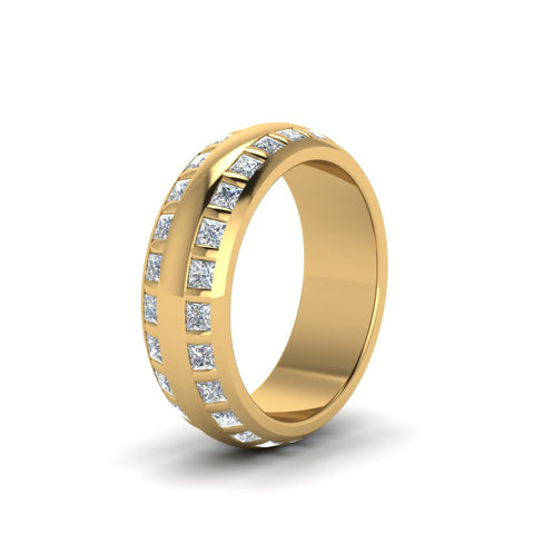 Double Row Diamond Eternity Mens Engagement Ring